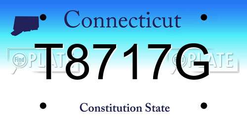 T8717G Connecticut License Plate