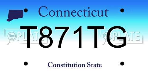 T871TG Connecticut License Plate