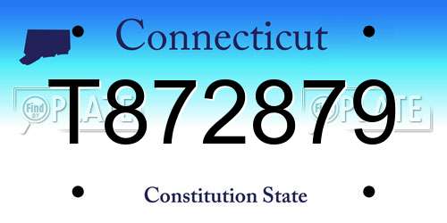 T872879 Connecticut License Plate
