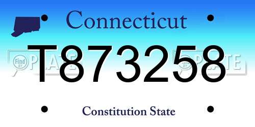 T873258 Connecticut License Plate