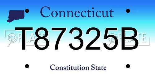 T87325B Connecticut License Plate