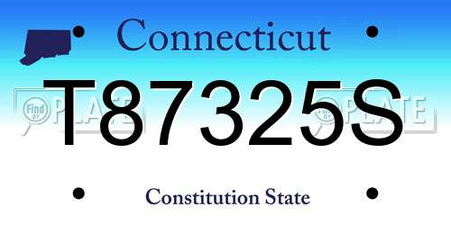 T87325S Connecticut License Plate