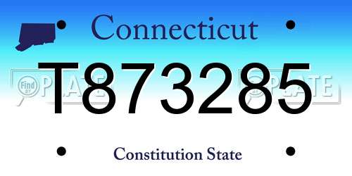 T873285 Connecticut License Plate