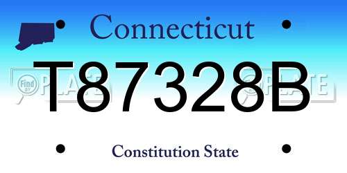 T87328B Connecticut License Plate