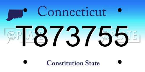 T873755 Connecticut License Plate