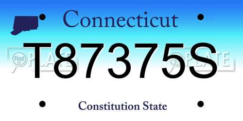 T87375S Connecticut License Plate