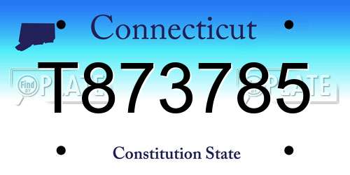 T873785 Connecticut License Plate