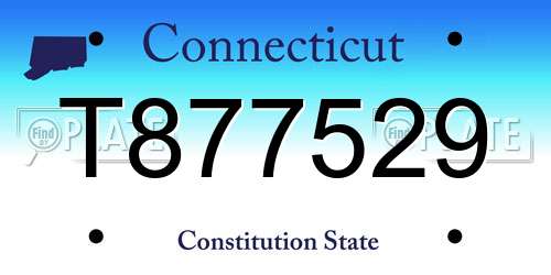 T877529 Connecticut License Plate