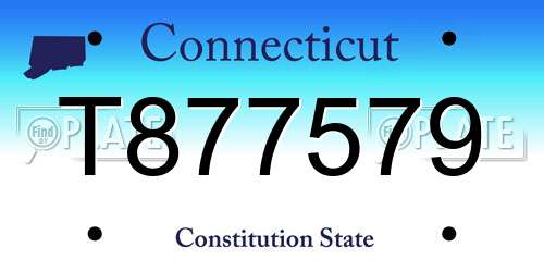 T877579 Connecticut License Plate
