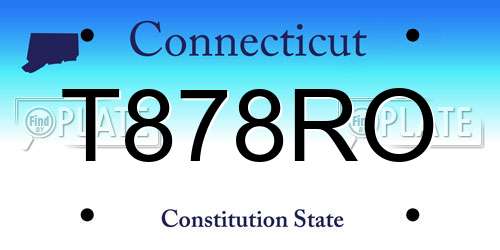 T878RO Connecticut License Plate