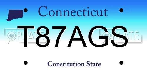 T87AGS Connecticut License Plate