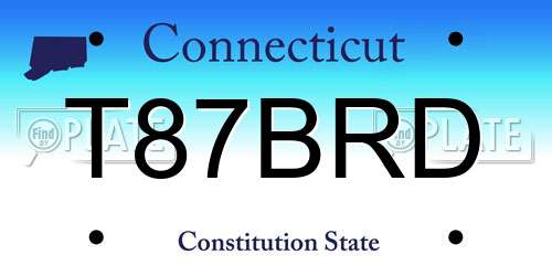 T87BRD Connecticut License Plate