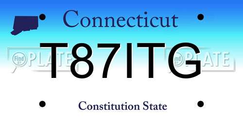 T87ITG Connecticut License Plate