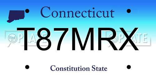 T87MRX Connecticut License Plate