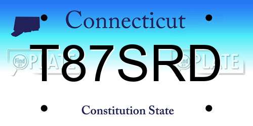T87SRD Connecticut License Plate