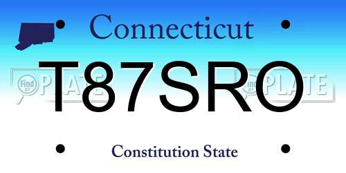 T87SRO Connecticut License Plate
