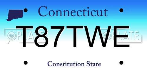 T87TWE Connecticut License Plate