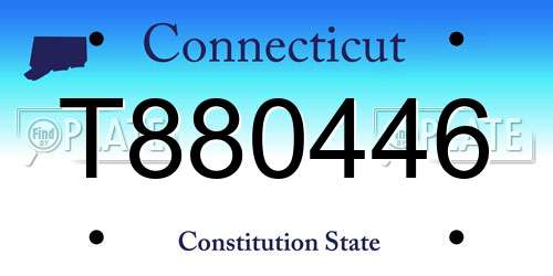 T880446 Connecticut License Plate