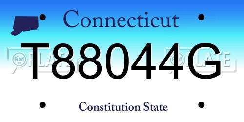 T88044G Connecticut License Plate