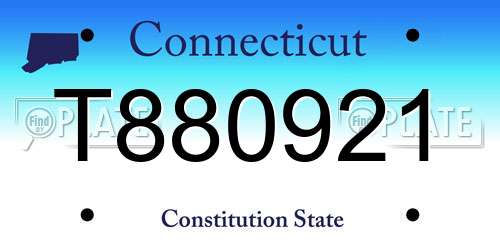 T880921 Connecticut License Plate