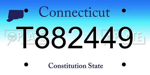 T882449 Connecticut License Plate