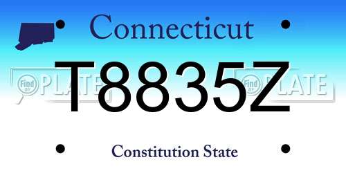 T8835Z Connecticut License Plate