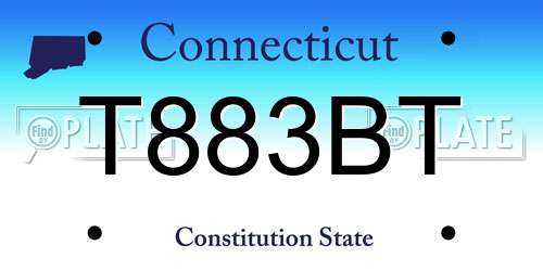 T883BT Connecticut License Plate