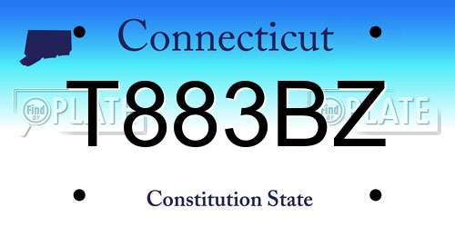 T883BZ Connecticut License Plate
