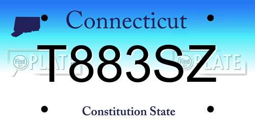 T883SZ Connecticut License Plate