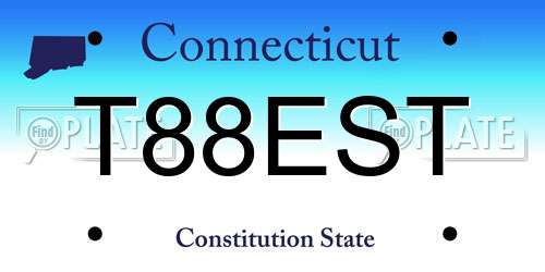 T88EST Connecticut License Plate