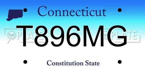 T896MG Connecticut License Plate