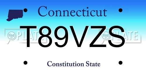 T89VZS Connecticut License Plate