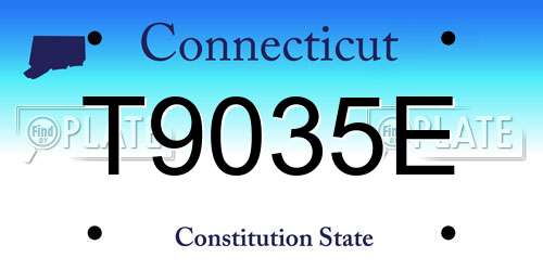 T9035E Connecticut License Plate