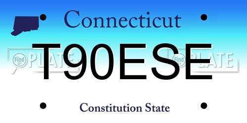 T90ESE Connecticut License Plate