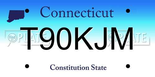 T90KJM Connecticut License Plate