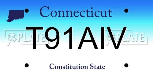 T91AIV Connecticut License Plate