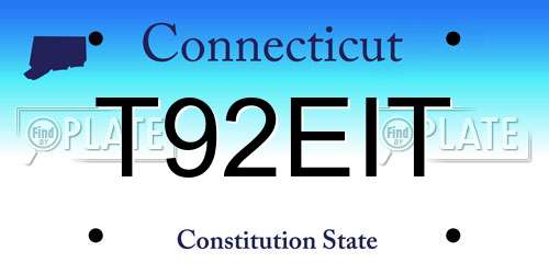 T92EIT Connecticut License Plate
