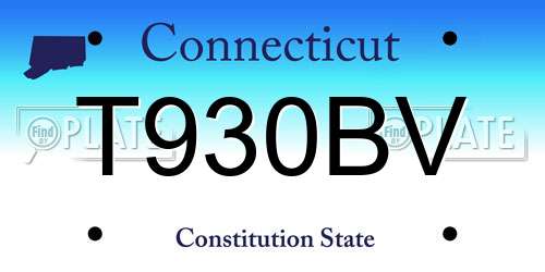 T930BV Connecticut License Plate