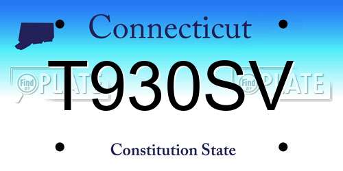 T930SV Connecticut License Plate