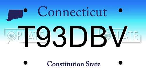 T93DBV Connecticut License Plate