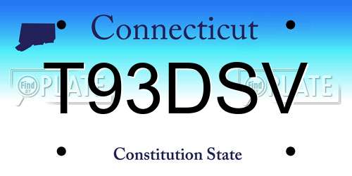 T93DSV Connecticut License Plate