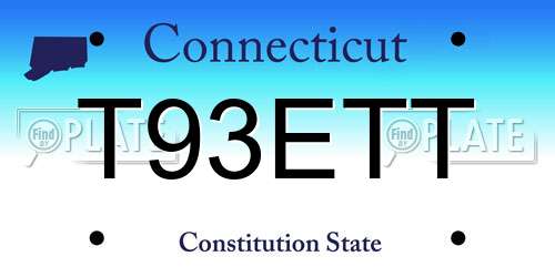 T93ETT Connecticut License Plate