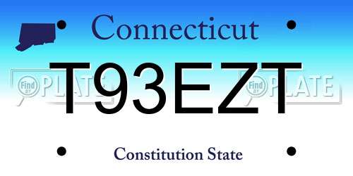 T93EZT Connecticut License Plate