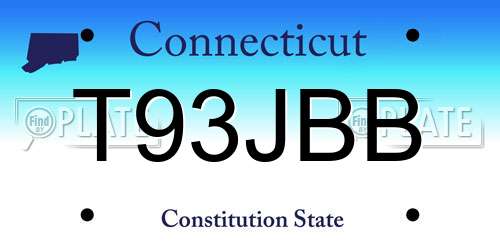 T93JBB Connecticut License Plate