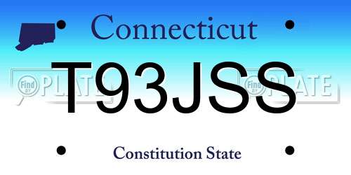 T93JSS Connecticut License Plate