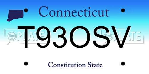 T93OSV Connecticut License Plate