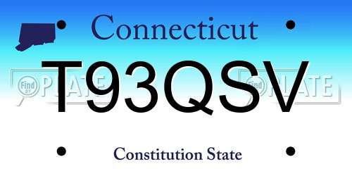 T93QSV Connecticut License Plate