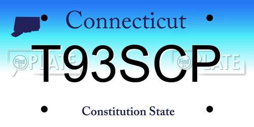 T93SCP Connecticut License Plate
