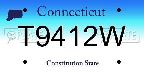 T9412W Connecticut License Plate