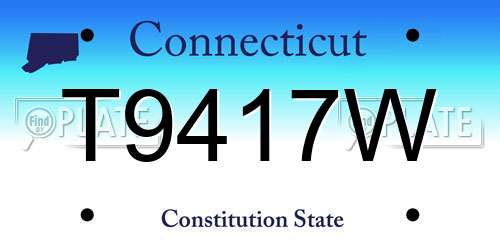 T9417W Connecticut License Plate